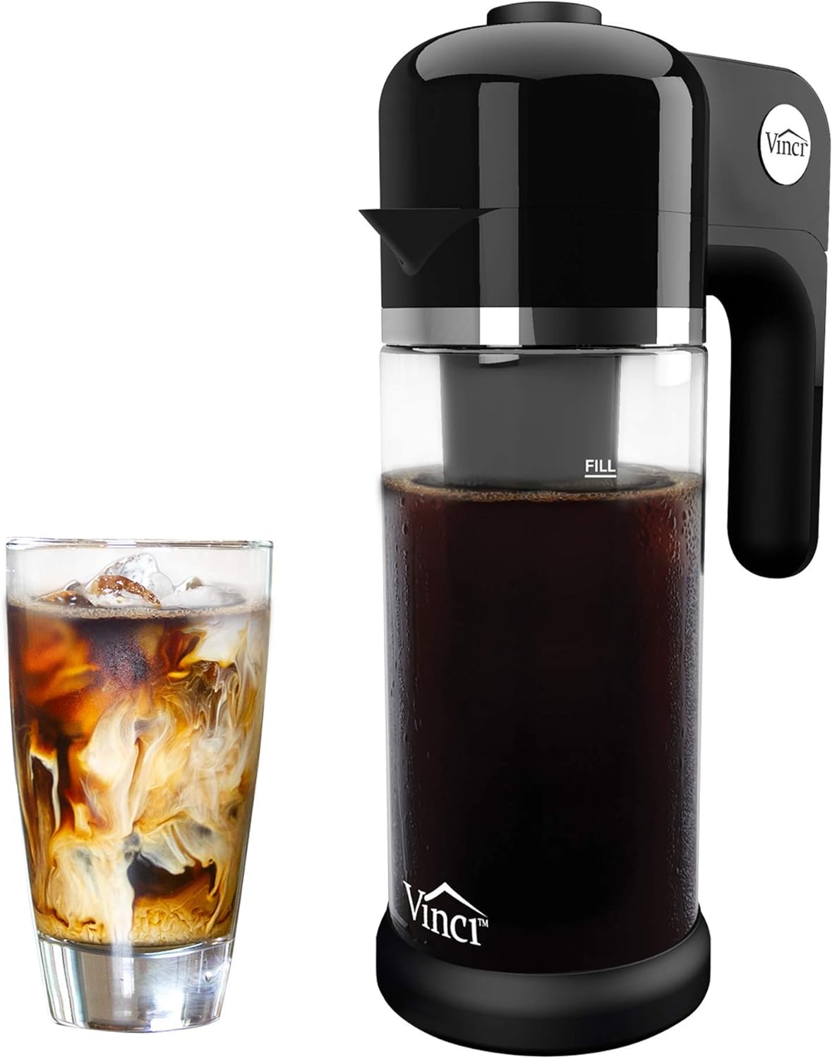 Vinci Nitro Cold Brew Maker Stainless Steel Home Brew Nitrogen Infusion Coffee Keg System Easy One Handed Dispensing System Includes Drip Mat