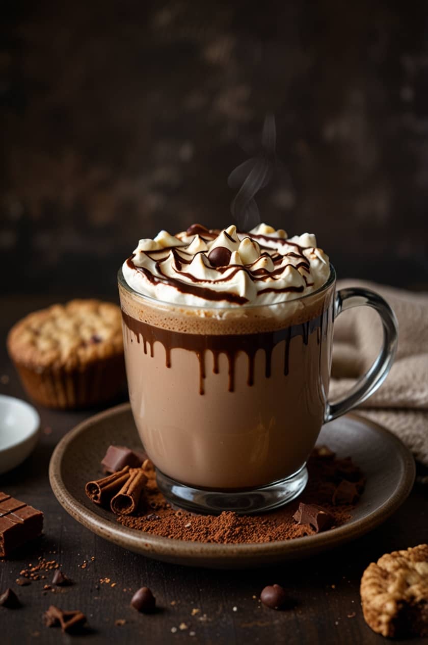 Hot Chocolate Latte - A Symphony of Chocolate Syrup, Espresso, and Milk